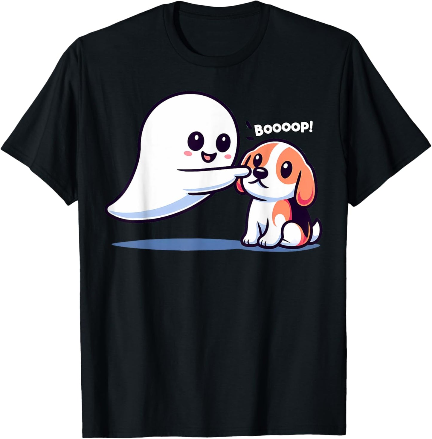 Funny Halloween Ghost Beagle Dog Boop Silly Puppy Humor Women Kids T-Shirt - T-Shirt | Black