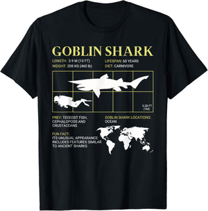 Goblin Shark Living Fossil Deep-Sea Shark T-Shirt - T-Shirt | Black