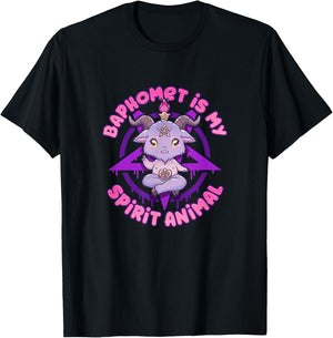 Baphomet Is My Spirit Animal I Cute Satanic Goat T-Shirt - T-Shirt | Black