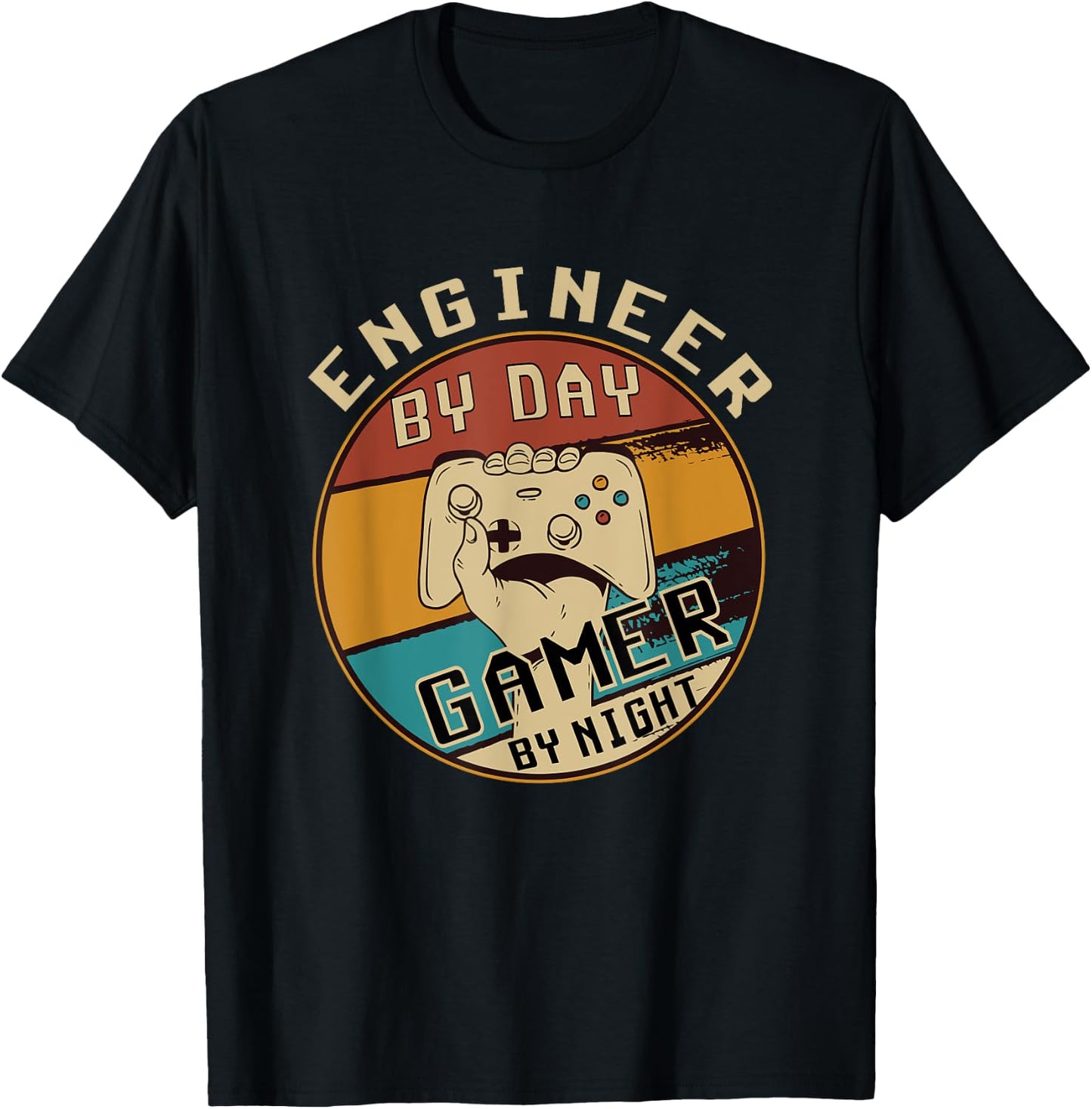Engineer by Day Gamer by Night T-Shirt - T-Shirt | Black
