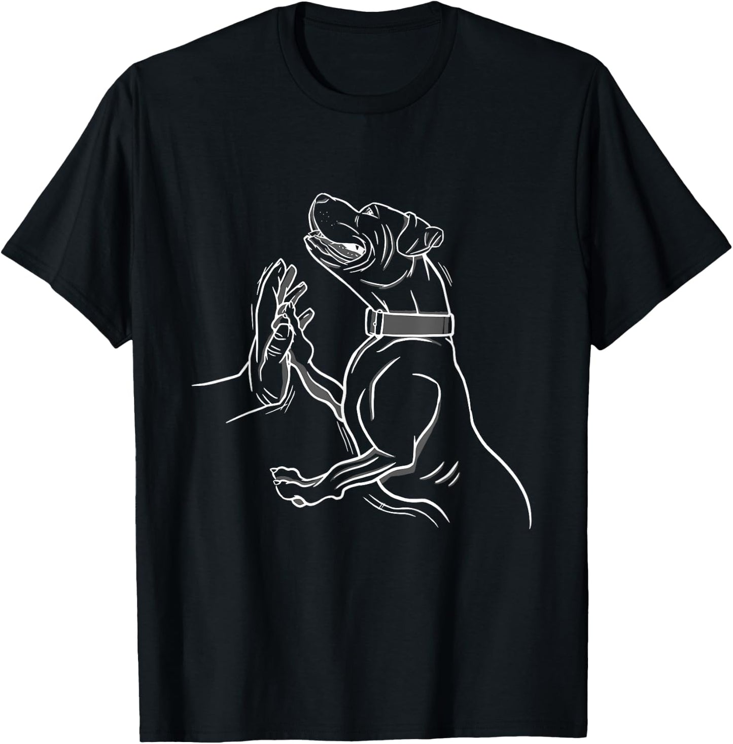 Boxer Pitbull Mom & Dad Dog Gifts -Adults Black Cotton Small Classic Fit Short Sleeve Dog-Themed T-Shirt - T-Shirt | Black