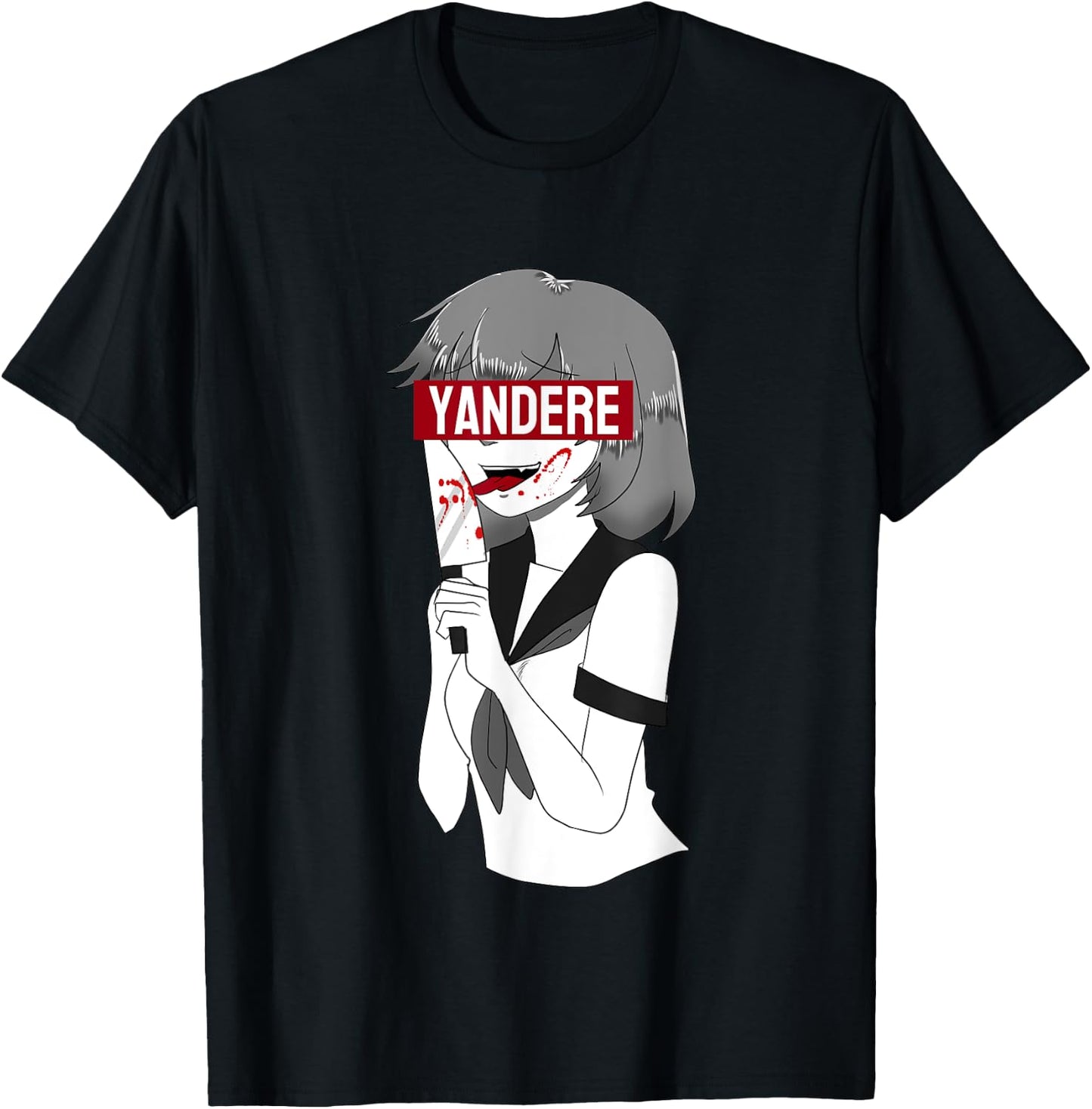 Yandere Anime Girl I Japanese Anime Manga T-Shirt - T-Shirt | Black