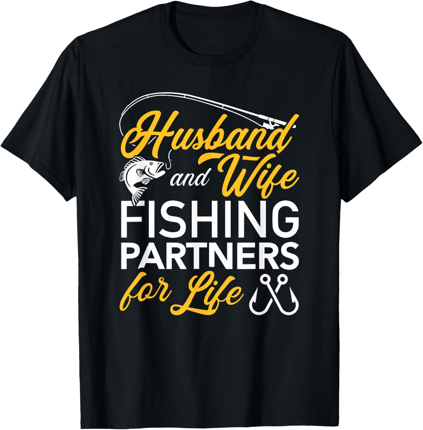Husband and wife fishing partners for life T-Shirt - T-Shirt | Black