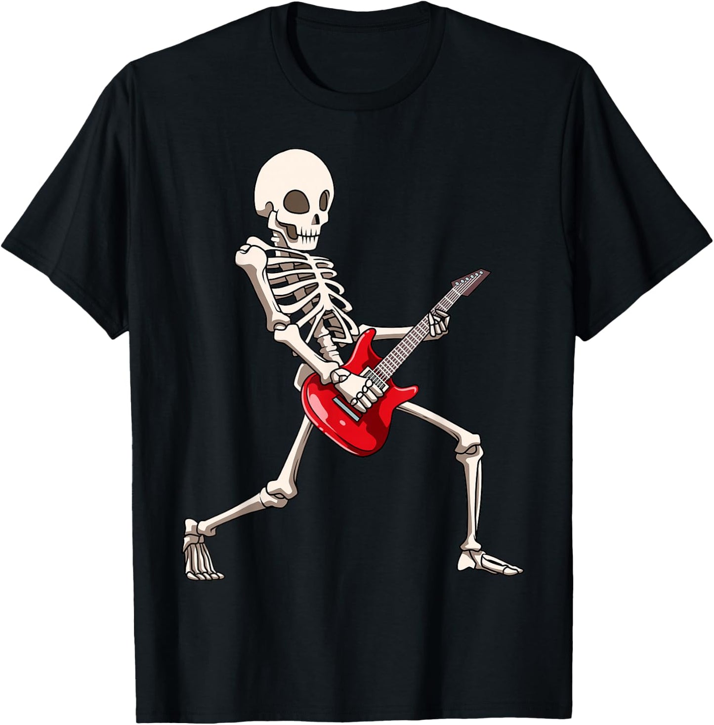 Skeleton Guitar Players Skeleton Playing Guitar Guitarists T-Shirt - T-Shirt | Black