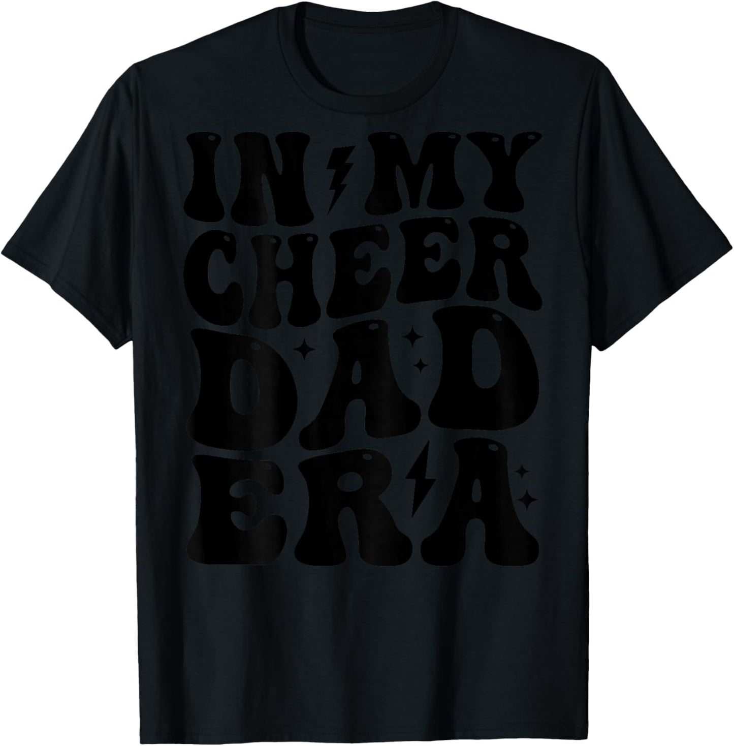 In My Cheer Dad Era Cheerleader Dad Sports Groovy Design T-Shirt - T-Shirt | Black