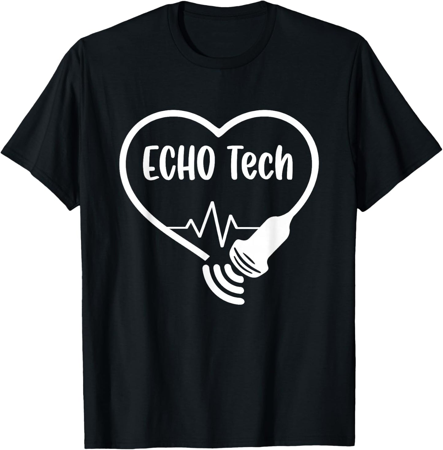 Echo Tech Cardiac Sonographer RDCS Echocardiographer T-Shirt - T-Shirt | Black