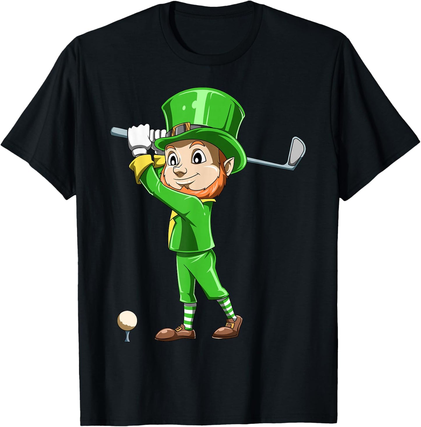 St. Patrick's Day Golf Leprechaun Playing Golf Irish Golfers T-Shirt - T-Shirt | Black