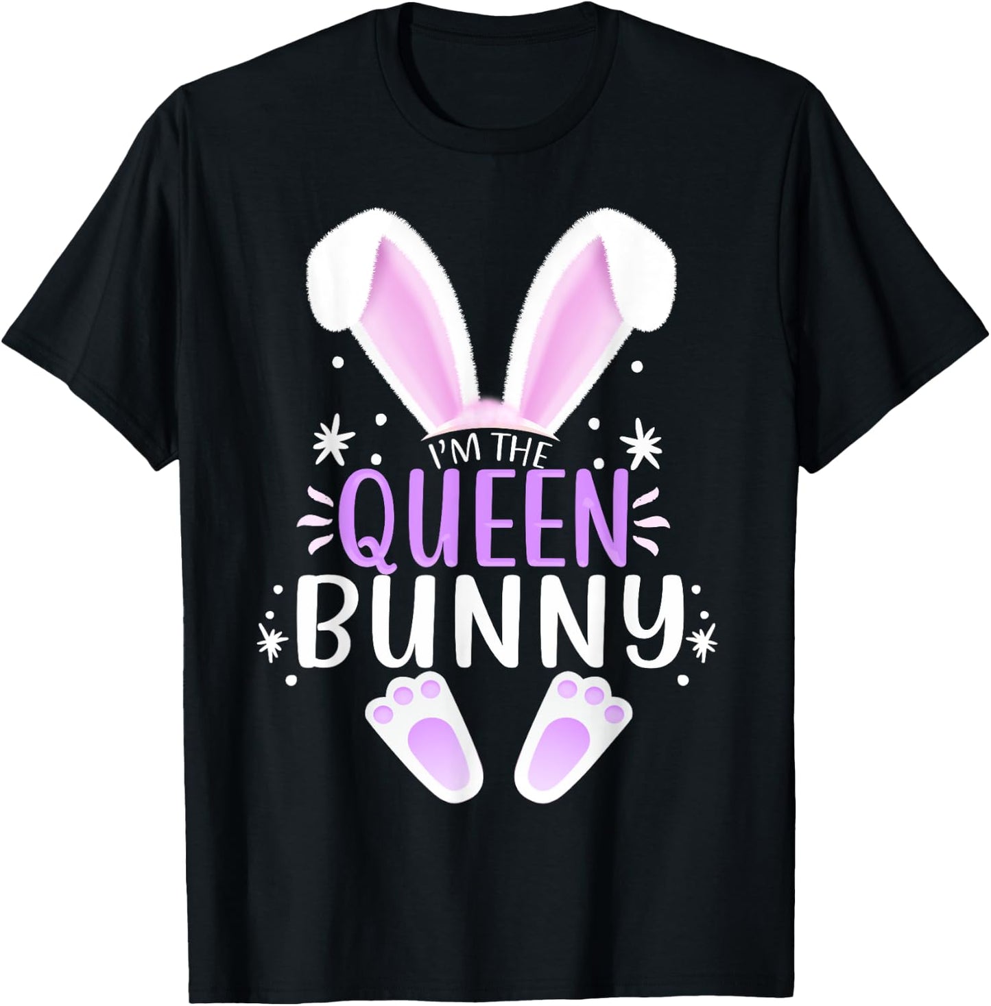 I'm The Queen Bunny Easter Day Bunny Family Matching Style T-Shirt - T-Shirt | Black