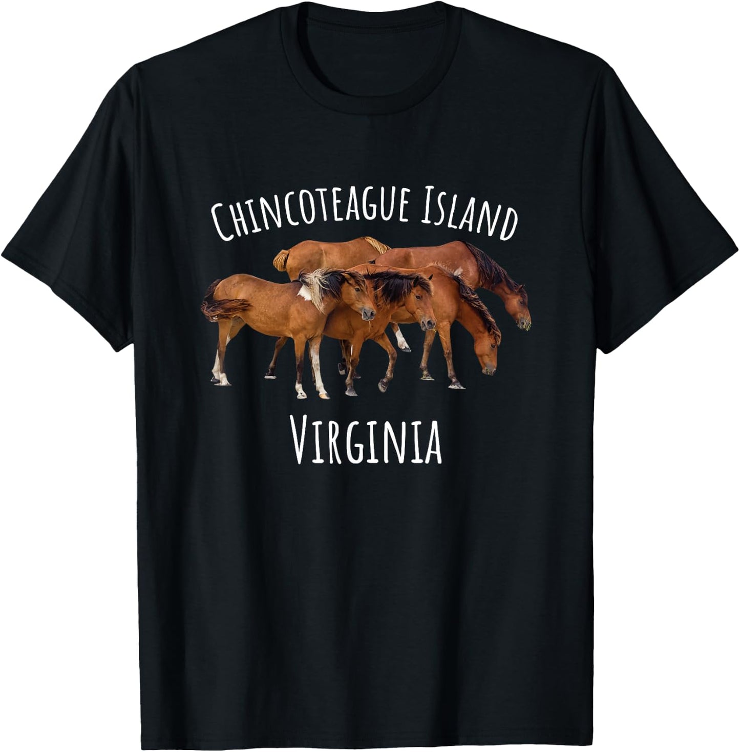 Chincoteague Island Virginia Horse Assateague Pony T-Shirt - T-Shirt | Black