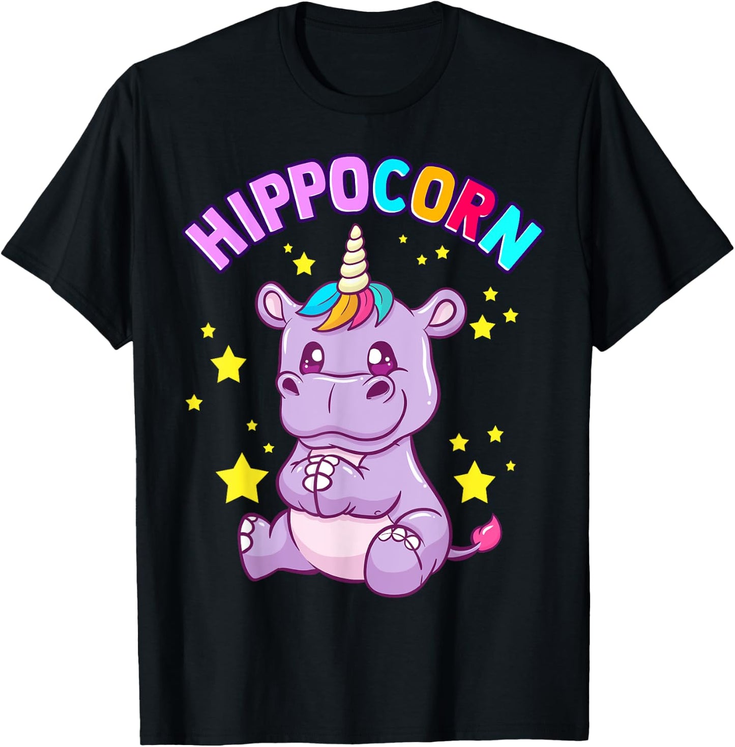 Hippocorn Hippo Unicorn Hippopotamus Magical Squad T-Shirt - T-Shirt | Black