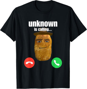Chicken Nugget Man Face Cowboy Meme T-Shirt - T-Shirt | Black