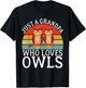 Just a Grandpa who loves Owls T-Shirt - T-Shirt | Black
