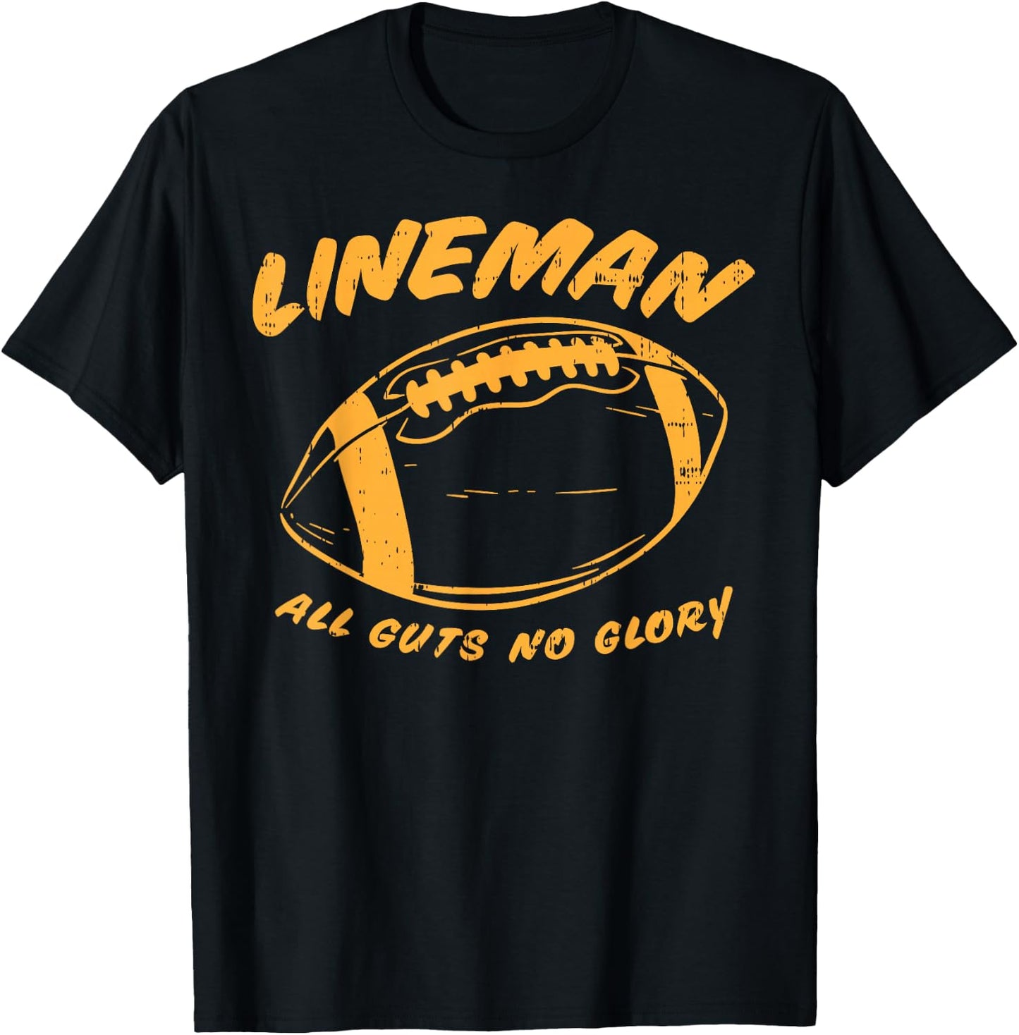 Lineman Guts Glory Funny American Football Gridiron Gift T-Shirt - T-Shirt | Black