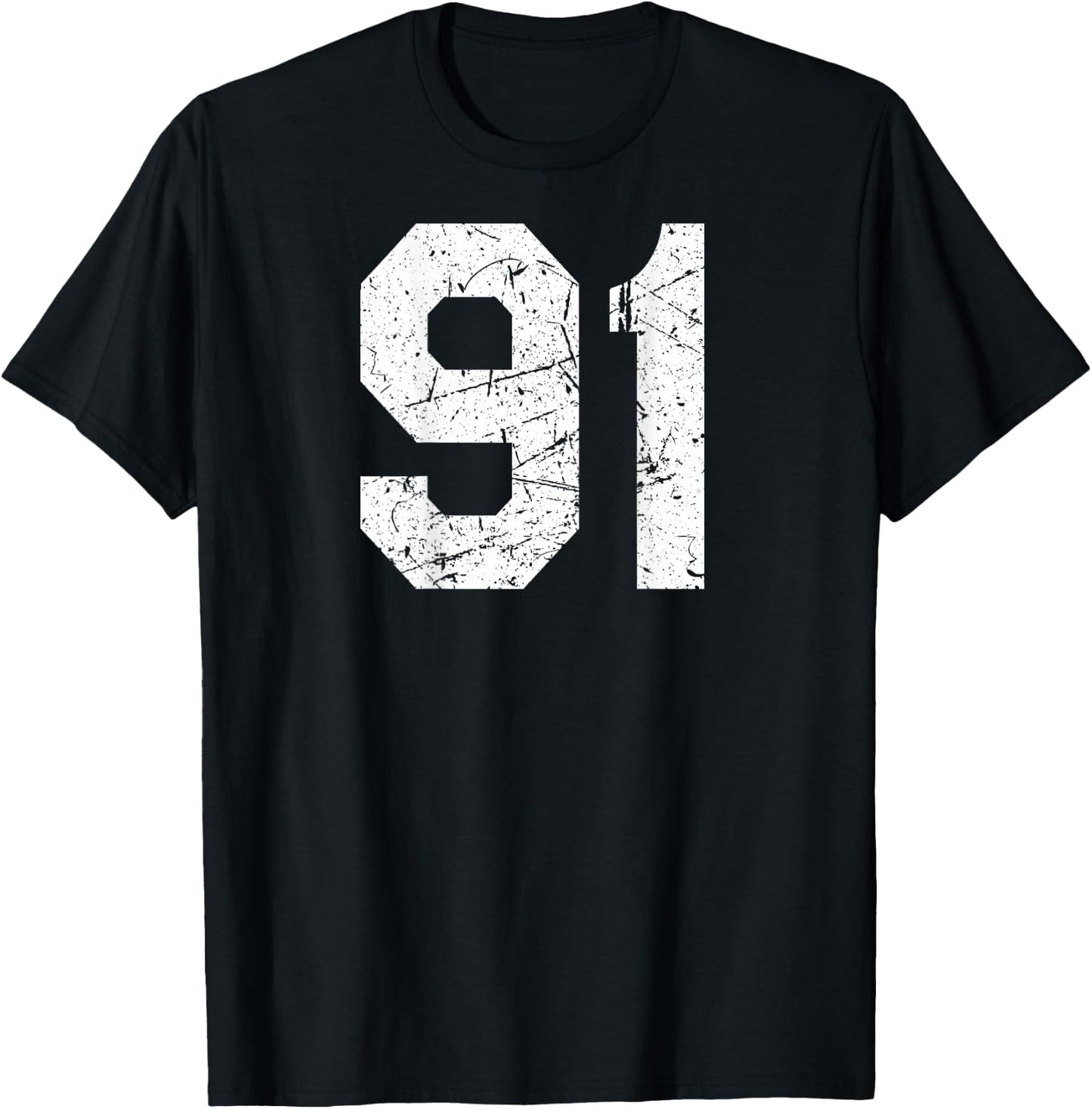Jersey Uniform Number #91, 91st T-Shirt - T-Shirt | Black