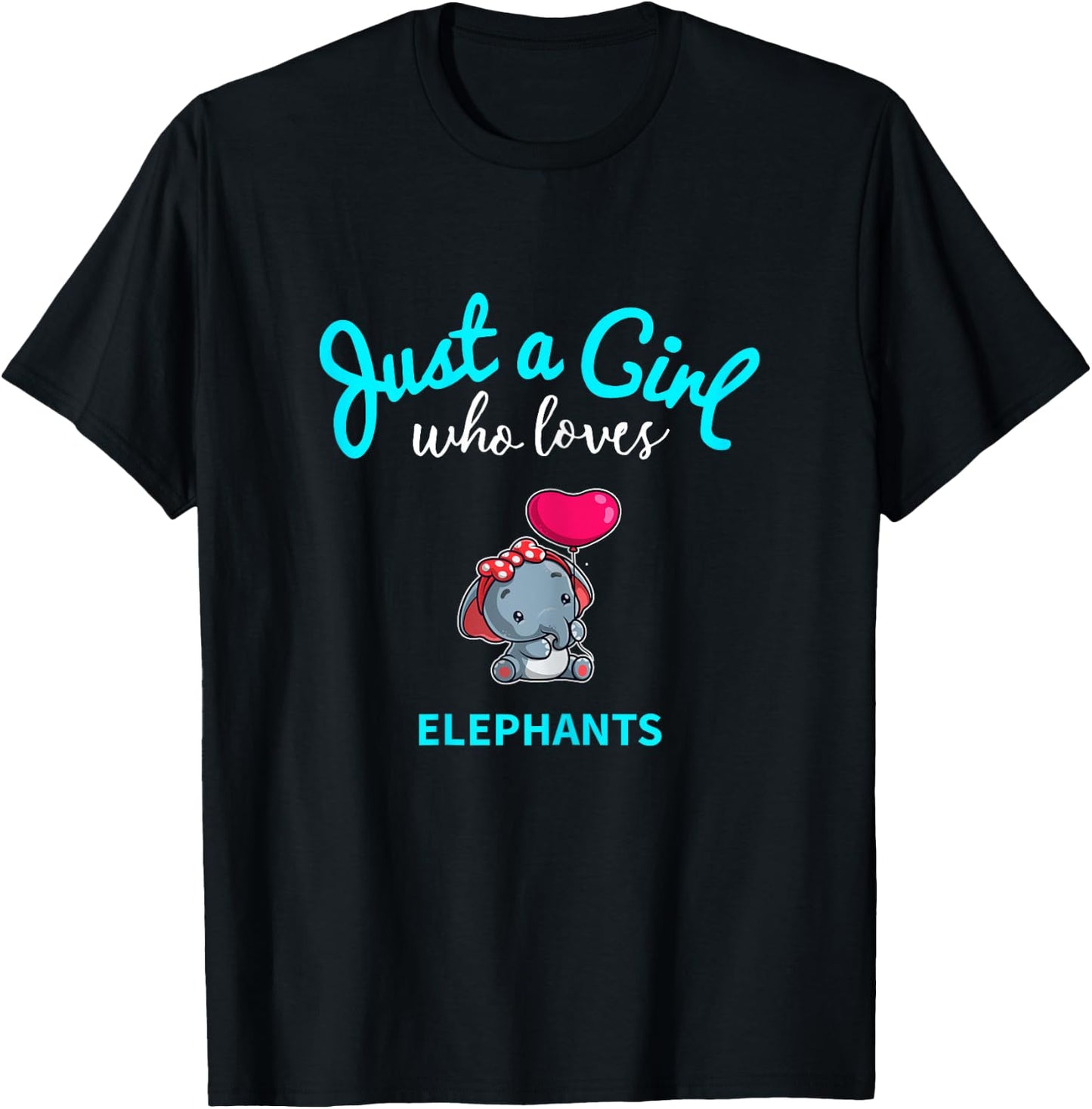 Elephant Shirt for Girls | Children's Elephant T-Shirt - T-Shirt | Black