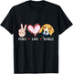 Peace Love Beagle Gift Women Kids Beagle Dog T-Shirt - T-Shirt | Black