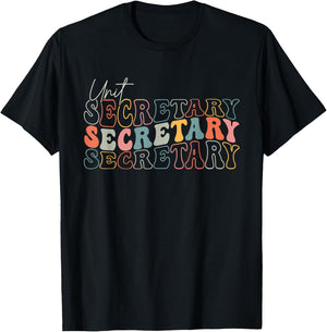 Groovy Unit Secretary Appreciation Week Healthcare T-Shirt - T-Shirt | Black