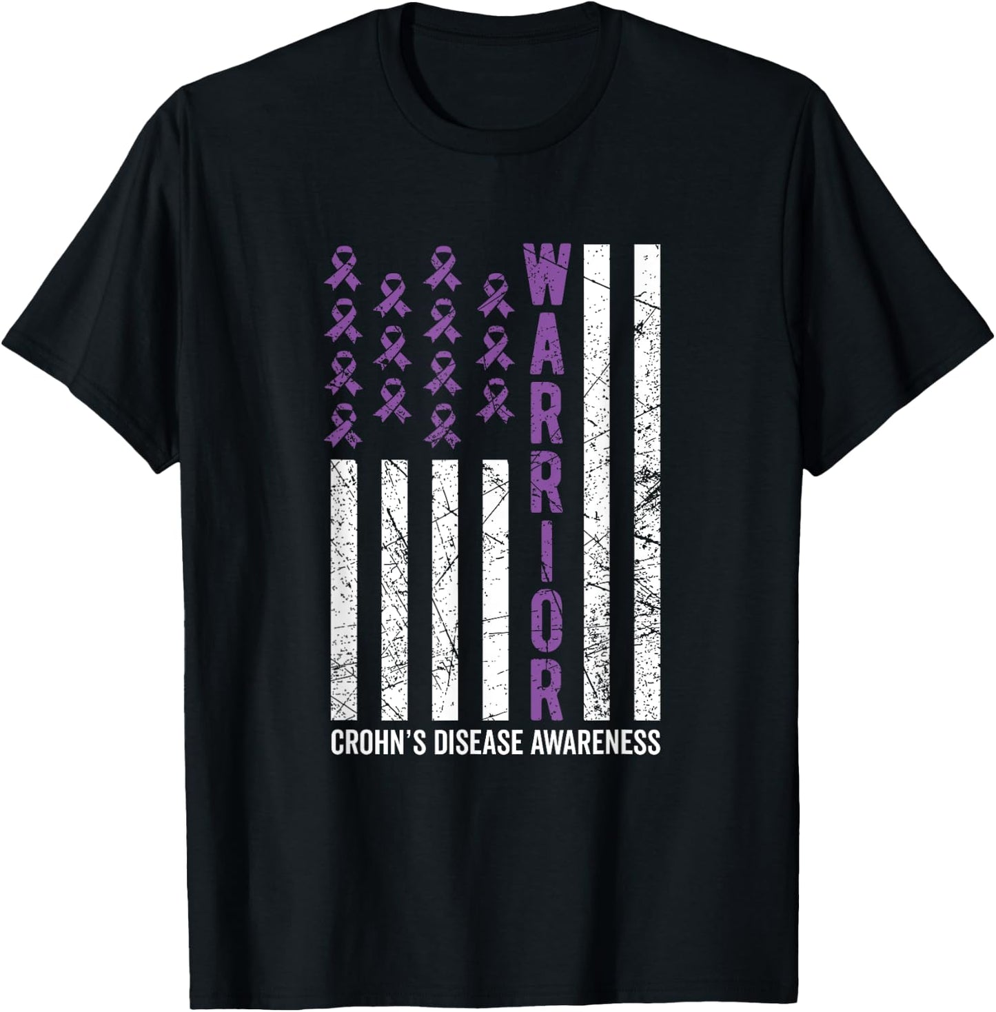 Purple Warrior & Men Crohn's Awareness T-Shirt - T-Shirt | Black