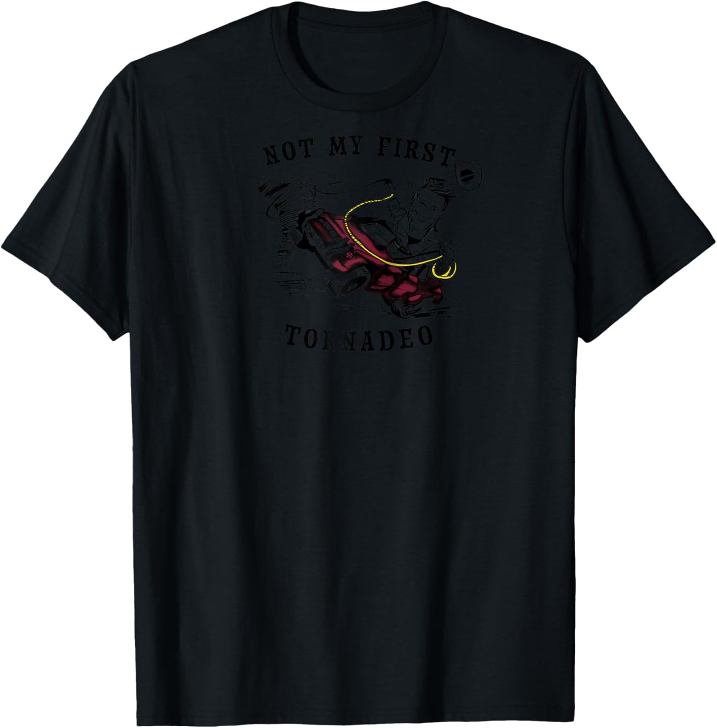 Twisters Not My First Tornadeo Front & Back Raglan Baseball T-Shirt - T-Shirt | Black