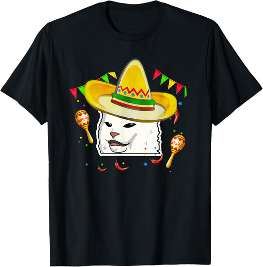 Cinco De Mayo Smudge Cat Mexican Lover Sombrero Cat Gifts Women T-Shirt - T-Shirt | Black