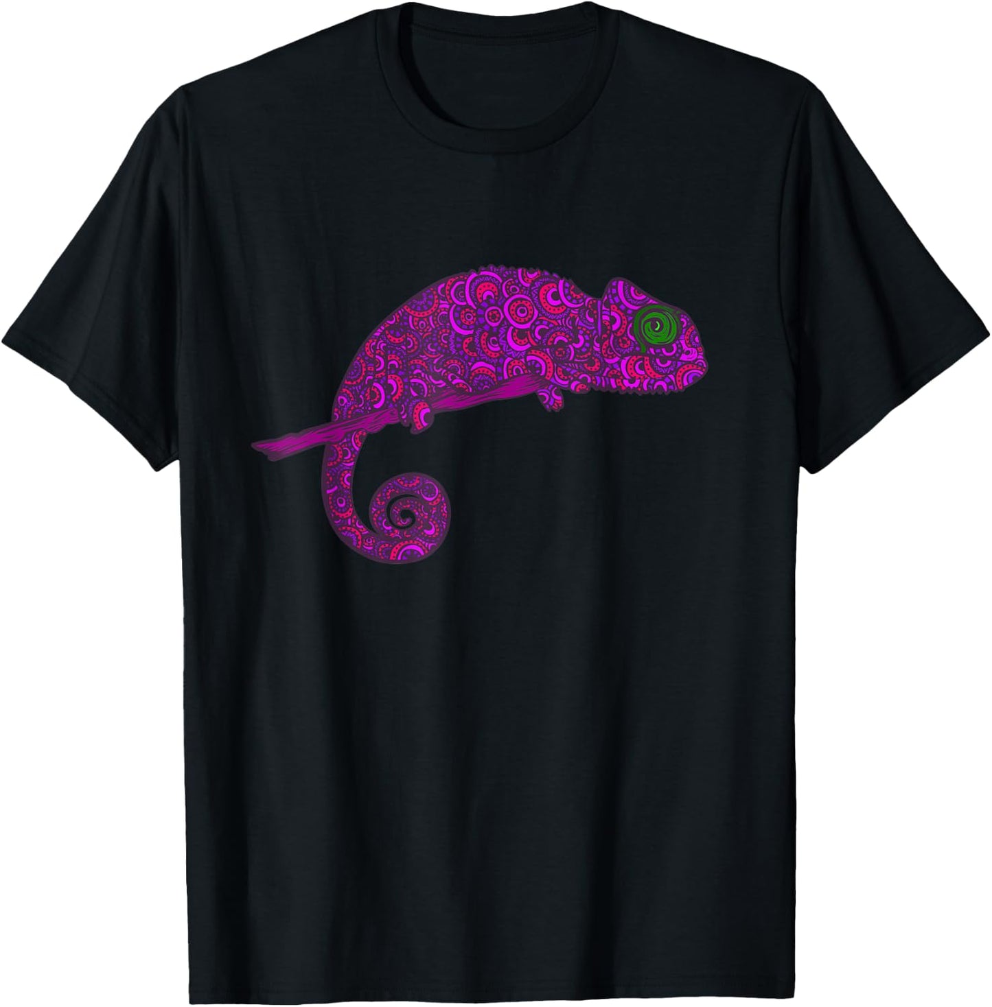 Trendy Abstract Chameleon Tribal - Trendy Tribal Tattoo Art T-Shirt - T-Shirt | Black