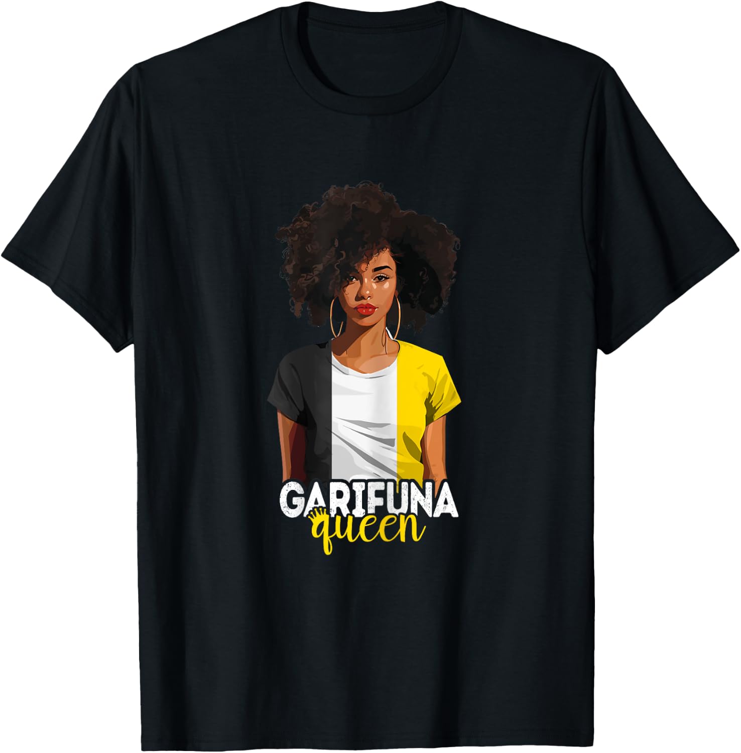 Garifuna Queen Black Afro Caribbean Flag Black History T-Shirt - T-Shirt | Black