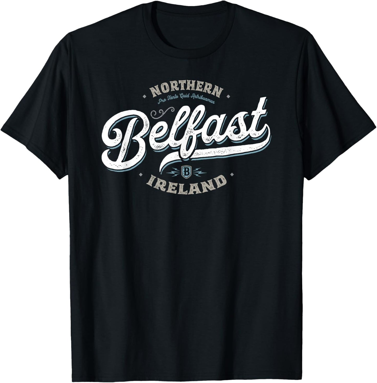 Belfast Northern Ireland - Vintage Retro City Travel Capital T-Shirt - T-Shirt | Black