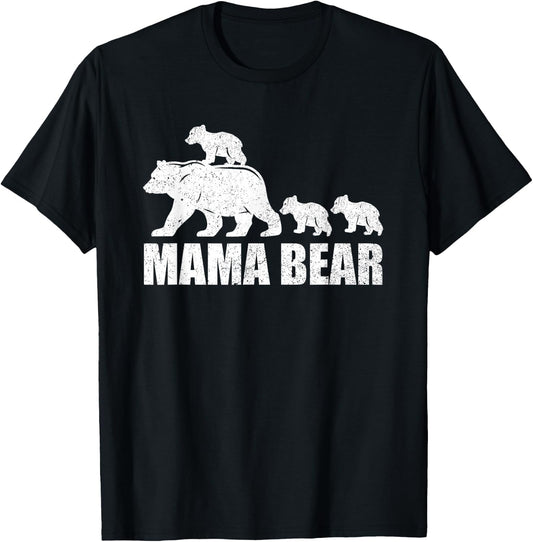 Mama Bear 3 Cubs Shirt Mama Bear Mom 3 Kid T-Shirt - T-Shirt | Black
