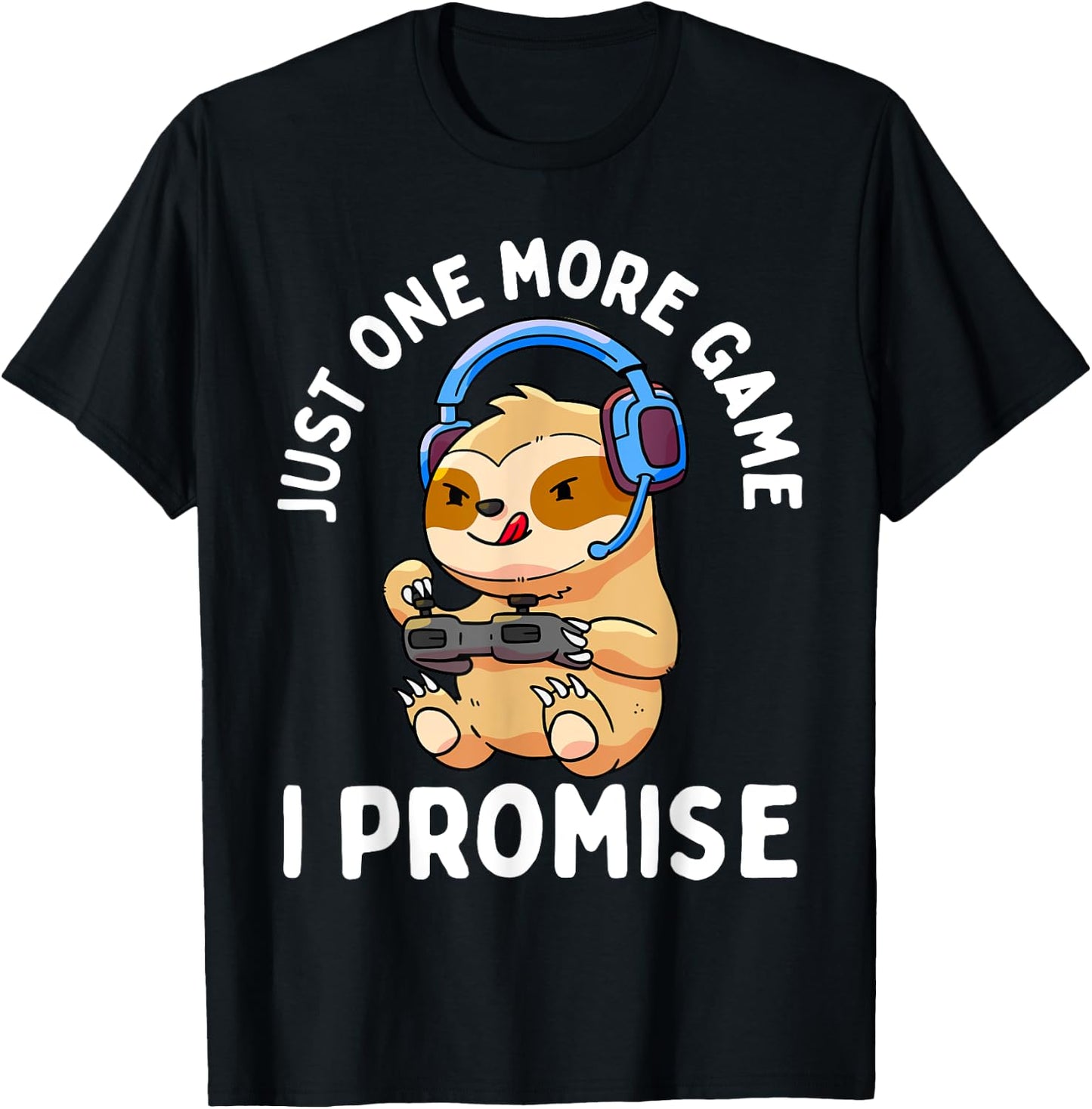 Gamer Sloth Gaming Lover Video Game Boys Girls Gift T-Shirt - T-Shirt | Black