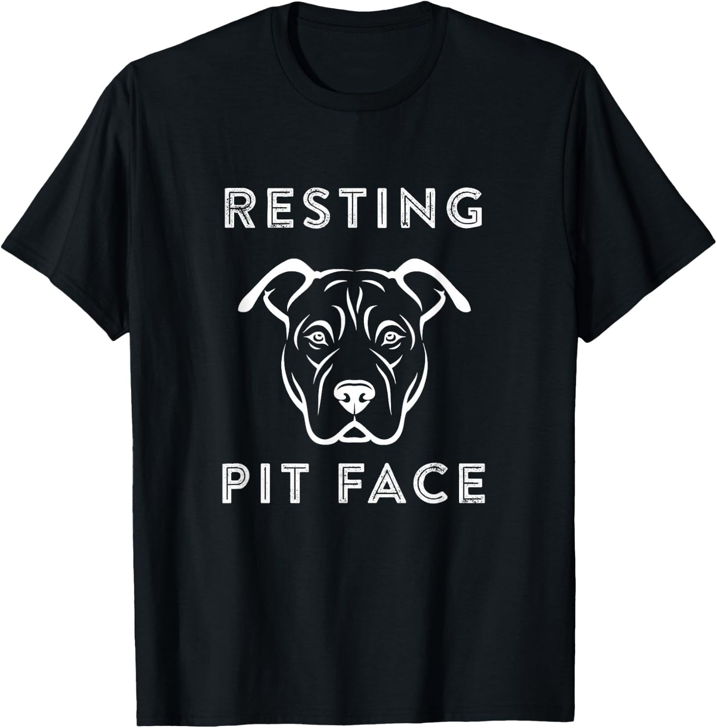 Resting Pit Face - Pitbull owners and Lovers T-Shirt - T-Shirt | Black