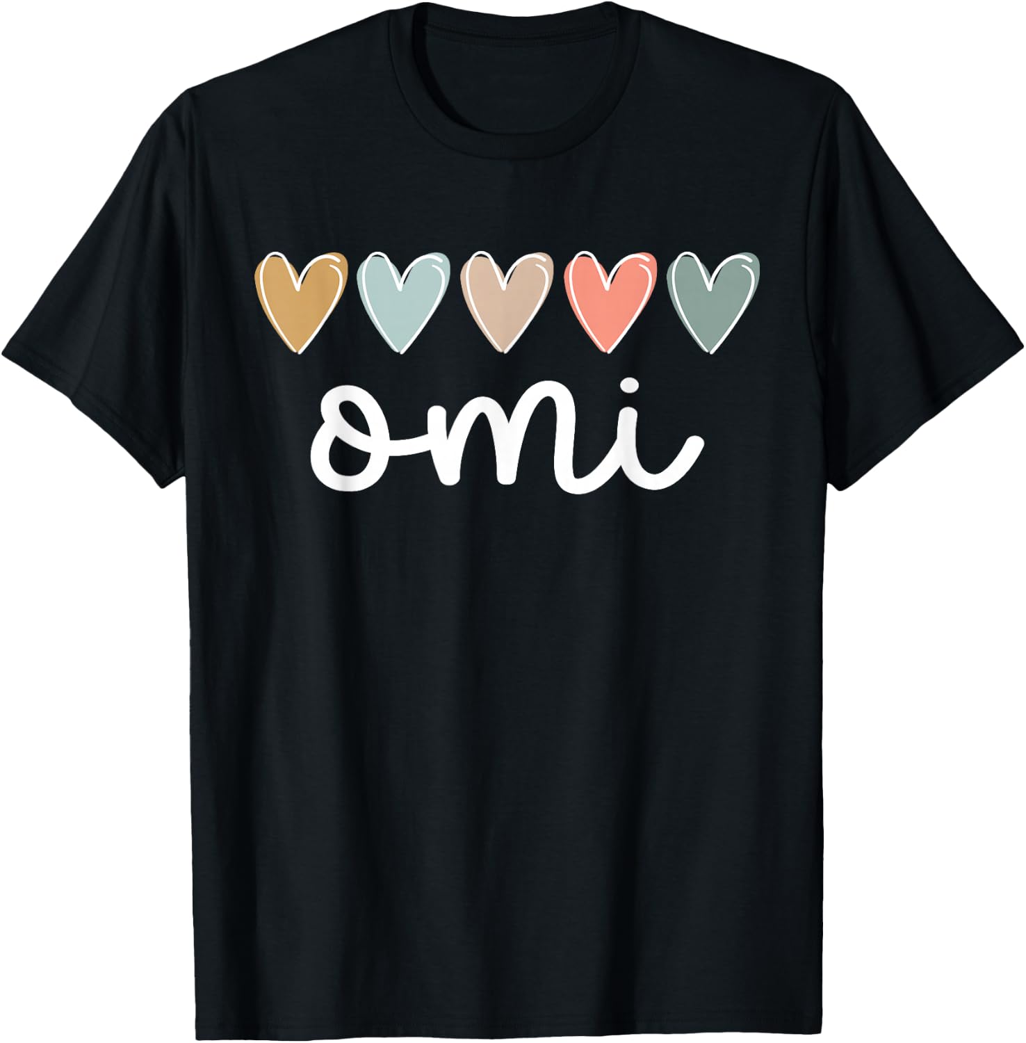 Omi Hearts Omi Grandma Omi Grandmother T-Shirt - T-Shirt | Black