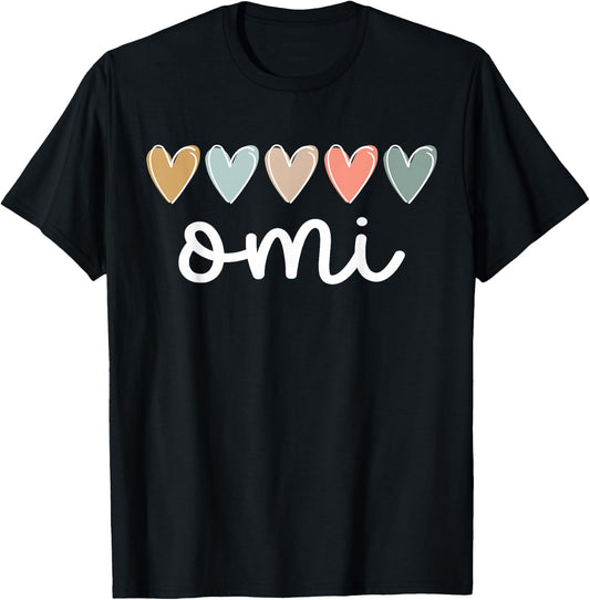 Omi Hearts Omi Grandma Omi Grandmother T-Shirt - T-Shirt | Black