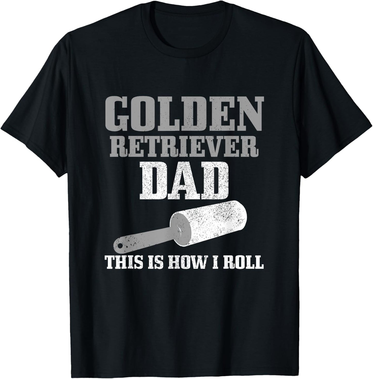 Golden Retriever Dad Dog Hair Funny Golden Retriever T-Shirt - T-Shirt | Black
