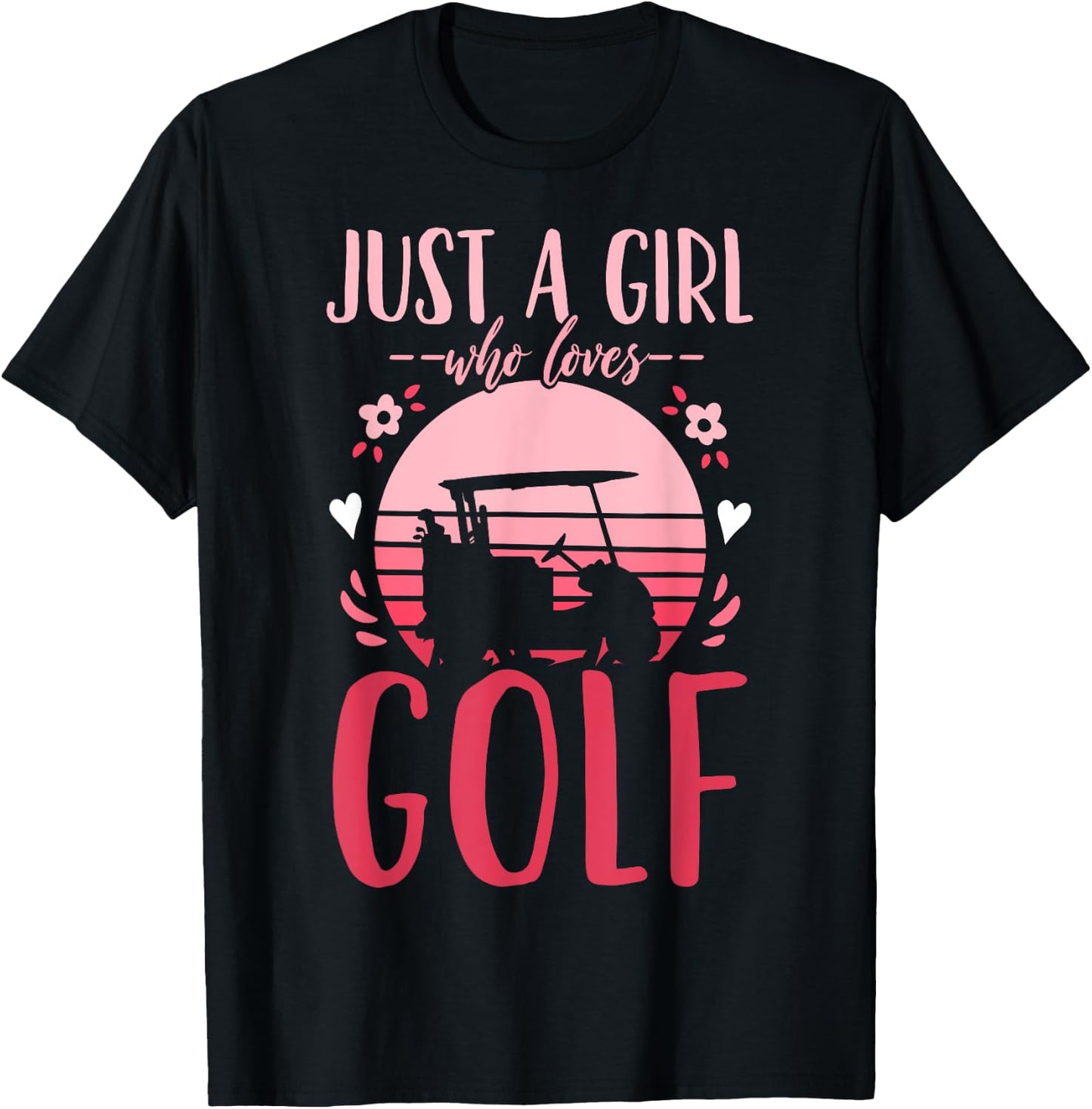 Golf Golfing Just a Girl Who Loves Golf Retro T-Shirt - T-Shirt | Black