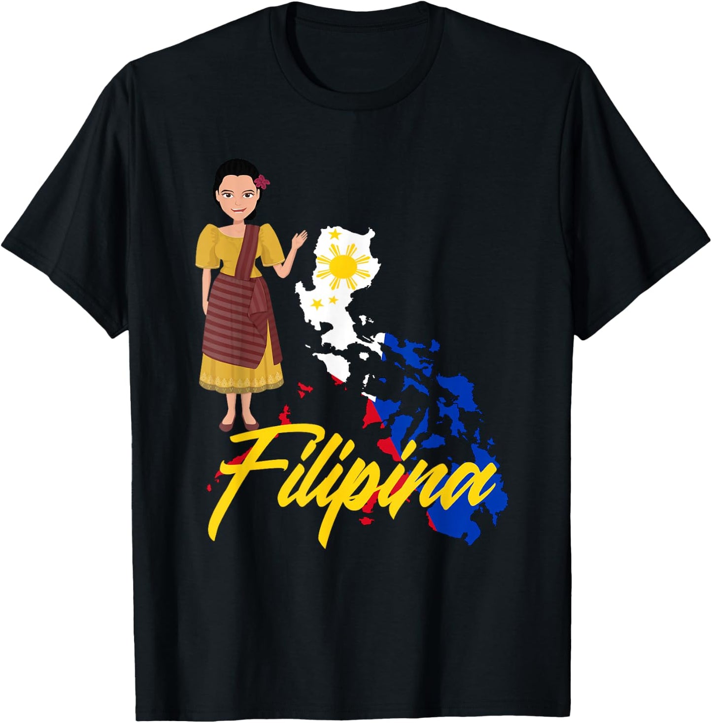 Pinay Proud Filipina Pride Woman Girl Funny Philippines T-Shirt - T-Shirt | Black