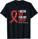 Stroke Awareness I Wear Red For My Sister Support Squad T-Shirt - T-Shirt | Black