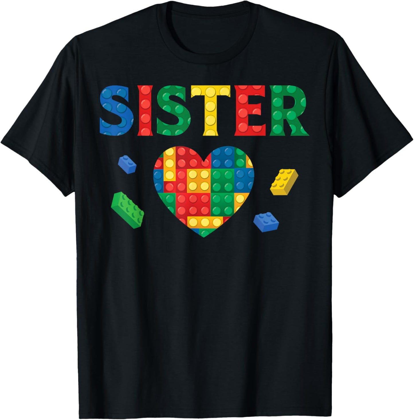 Sister Lover Master Builder Building Blocks Family Matching T-Shirt - T-Shirt | Black