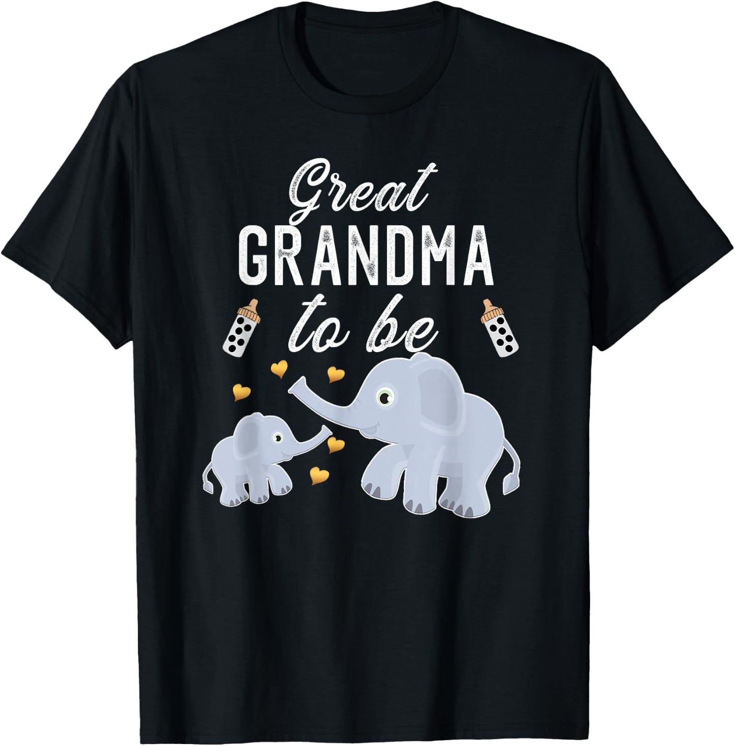 Great Grandma To Be Elephant Baby Shower Great Grandma T-Shirt - T-Shirt | Black