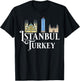 Istanbul Turkey City Skyline Map Travel T-Shirt - T-Shirt | Black