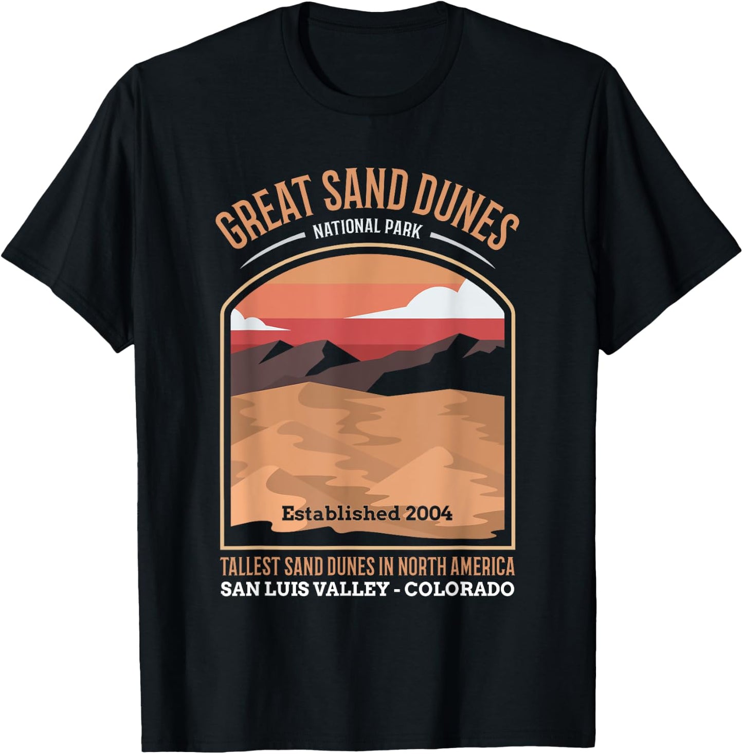 Large Sand Dunes National Park US Vintage T-Shirt - T-Shirt | Black
