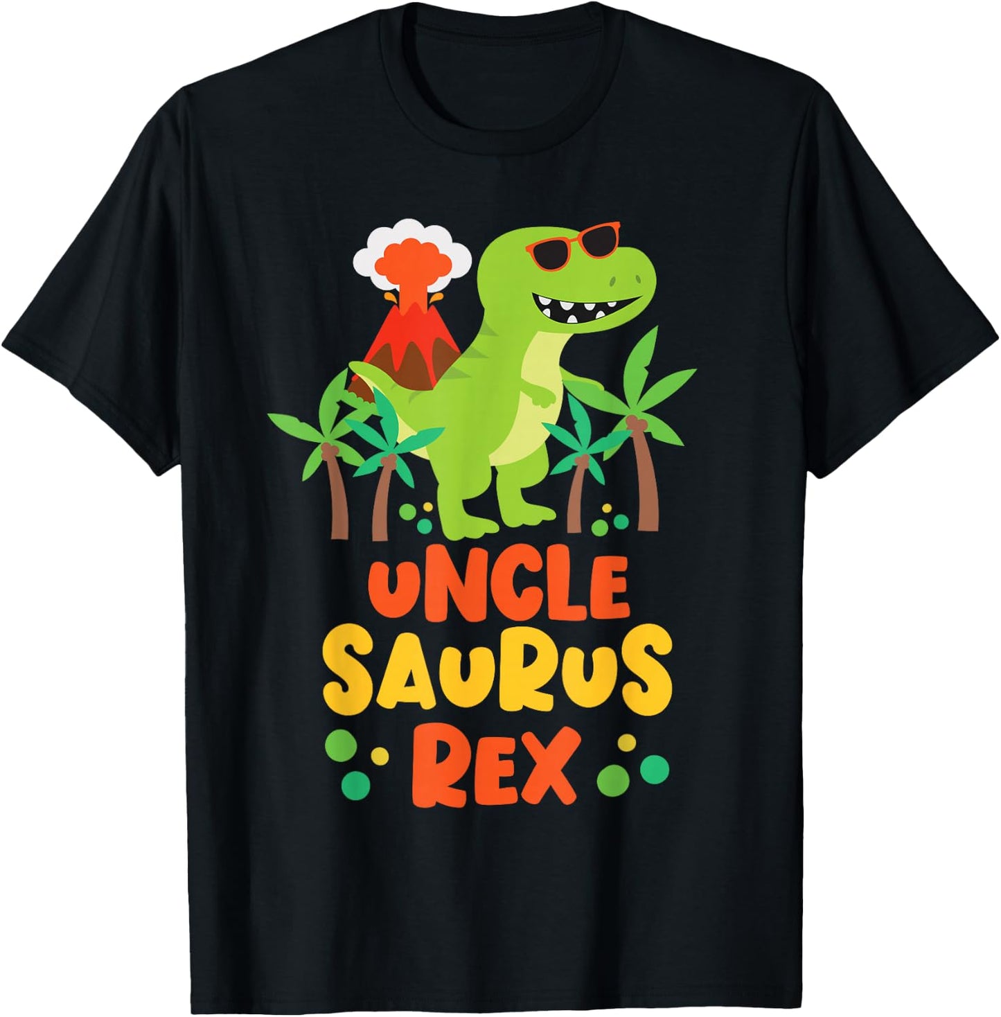 Uncle Saurus Rex Dinosaur Family Reunion T-Shirt - T-Shirt | Black