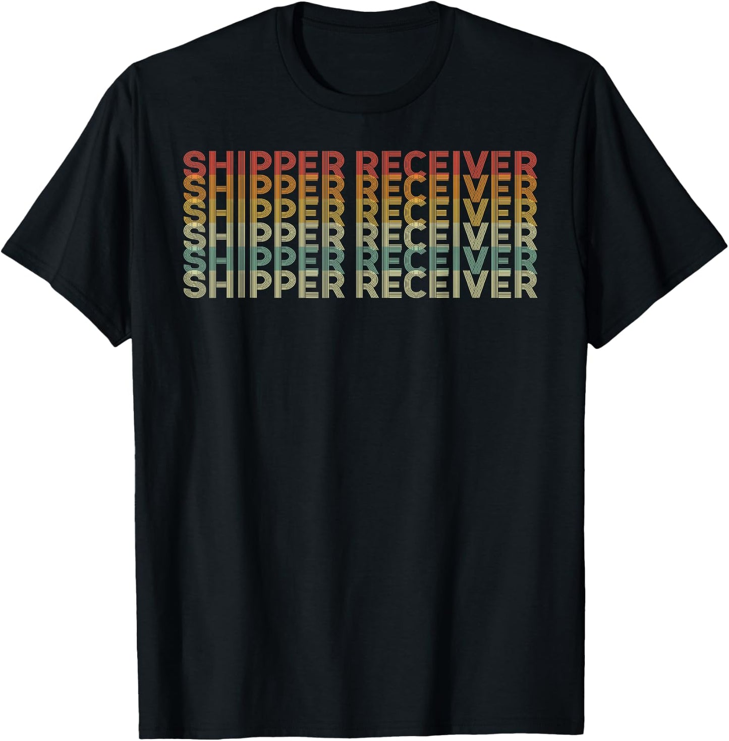 Retro 70s Shipper Receiver Job Title T-Shirt - T-Shirt | Black