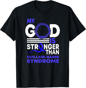 My God Stronger Than Gbs Guillain-Barre Syndrome Awareness T-Shirt - T-Shirt | Black