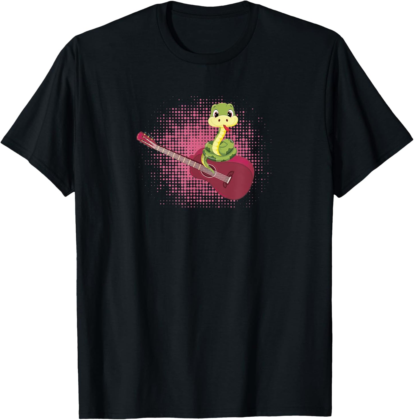 Snake Playing Acoustic Guitar Musical Fans Band Reptile snek T-Shirt - T-Shirt | Black