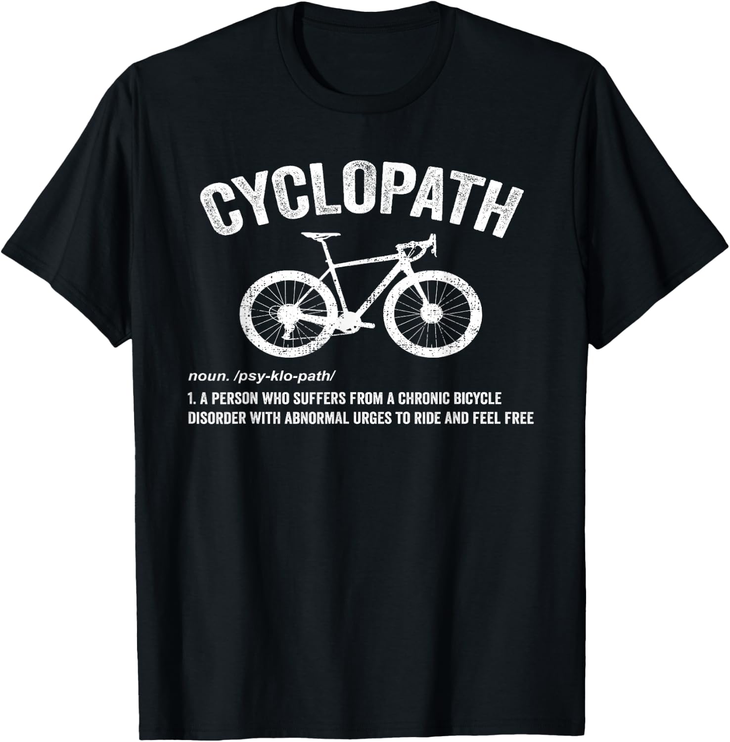 Cyclopath Funny Bicycle Gravel Bike Cyclocross Bikepacker T-Shirt - T-Shirt | Black