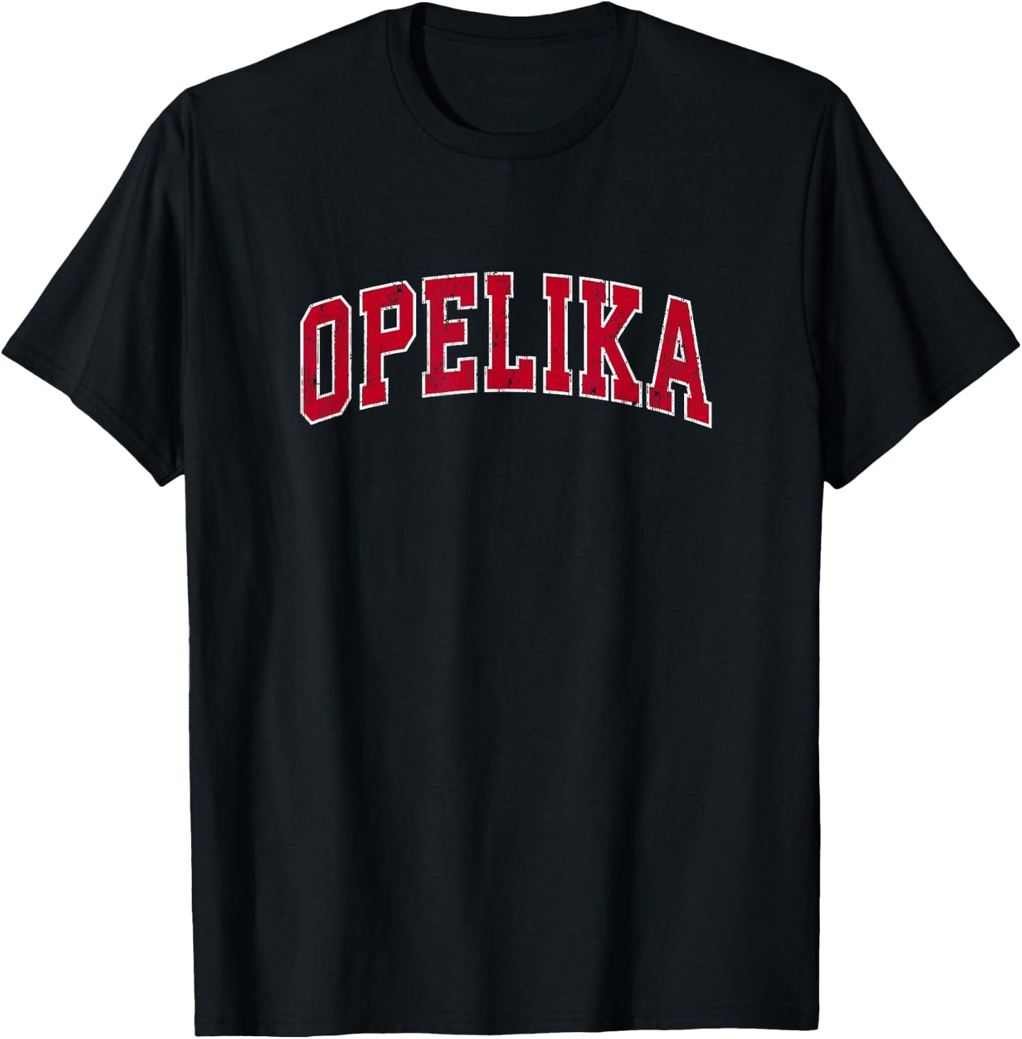 Opelika Alabama AL Vintage Sports Design Red Design T-Shirt - T-Shirt | Black