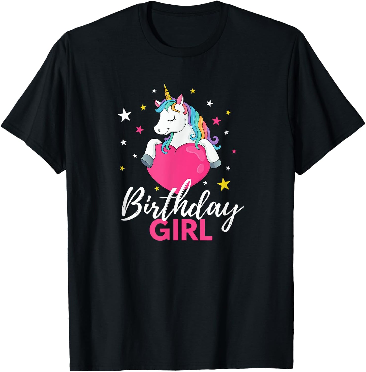 Birthday Girl Unicorn T-Shirt - T-Shirt | Black