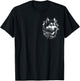MyAnimal - Your Favourite Animal Wear Cool Husky with Blue Eyes and Flowers Decoration on Chest , Small T-Shirt - T-Shirt | Black
