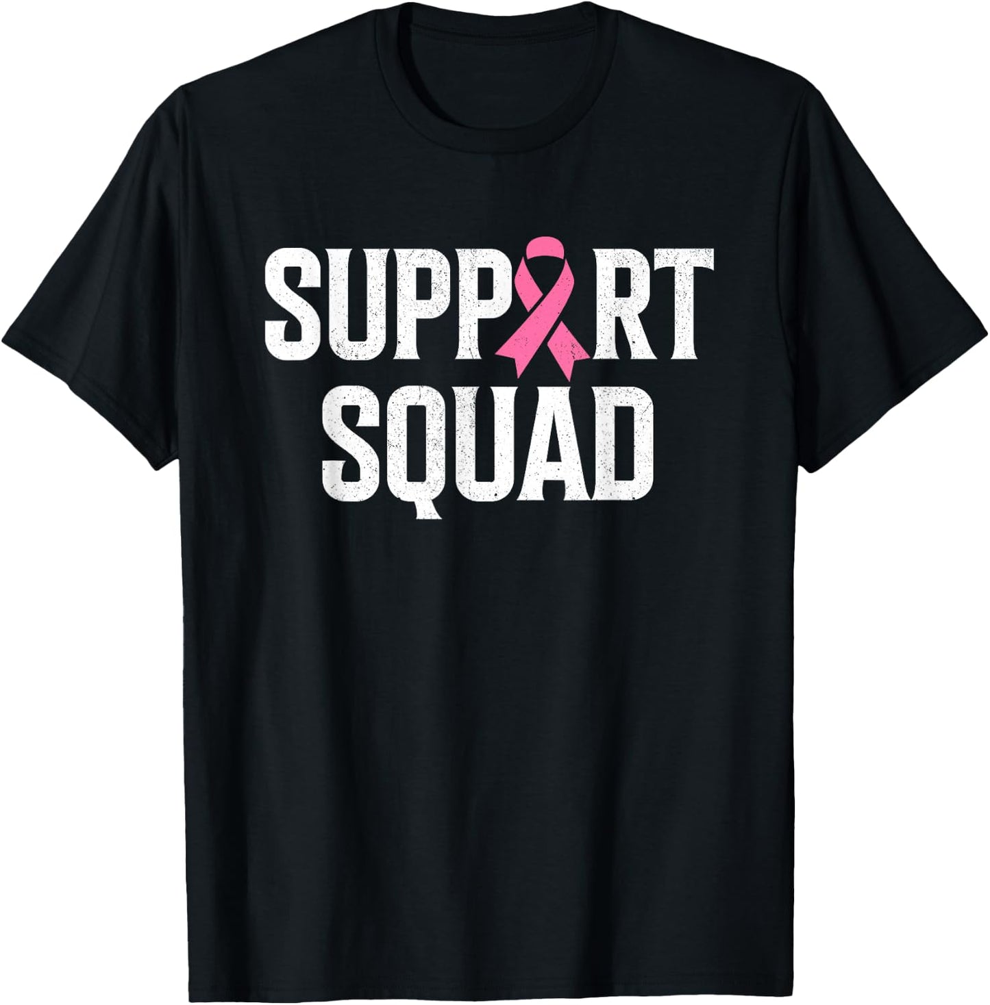 Breast Cancer Warrior Support Squad Breast Cancer Awareness T-Shirt - T-Shirt | Black