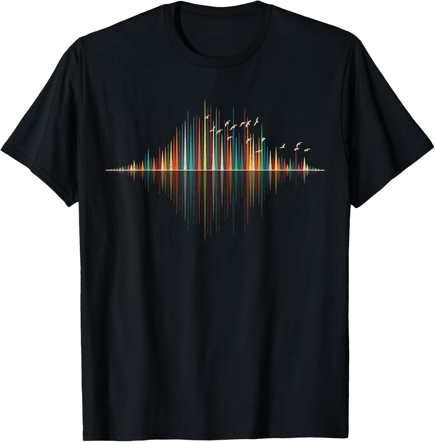 The Sounds Of Nature Retro Music Sound Wave T-Shirt - T-Shirt | Black